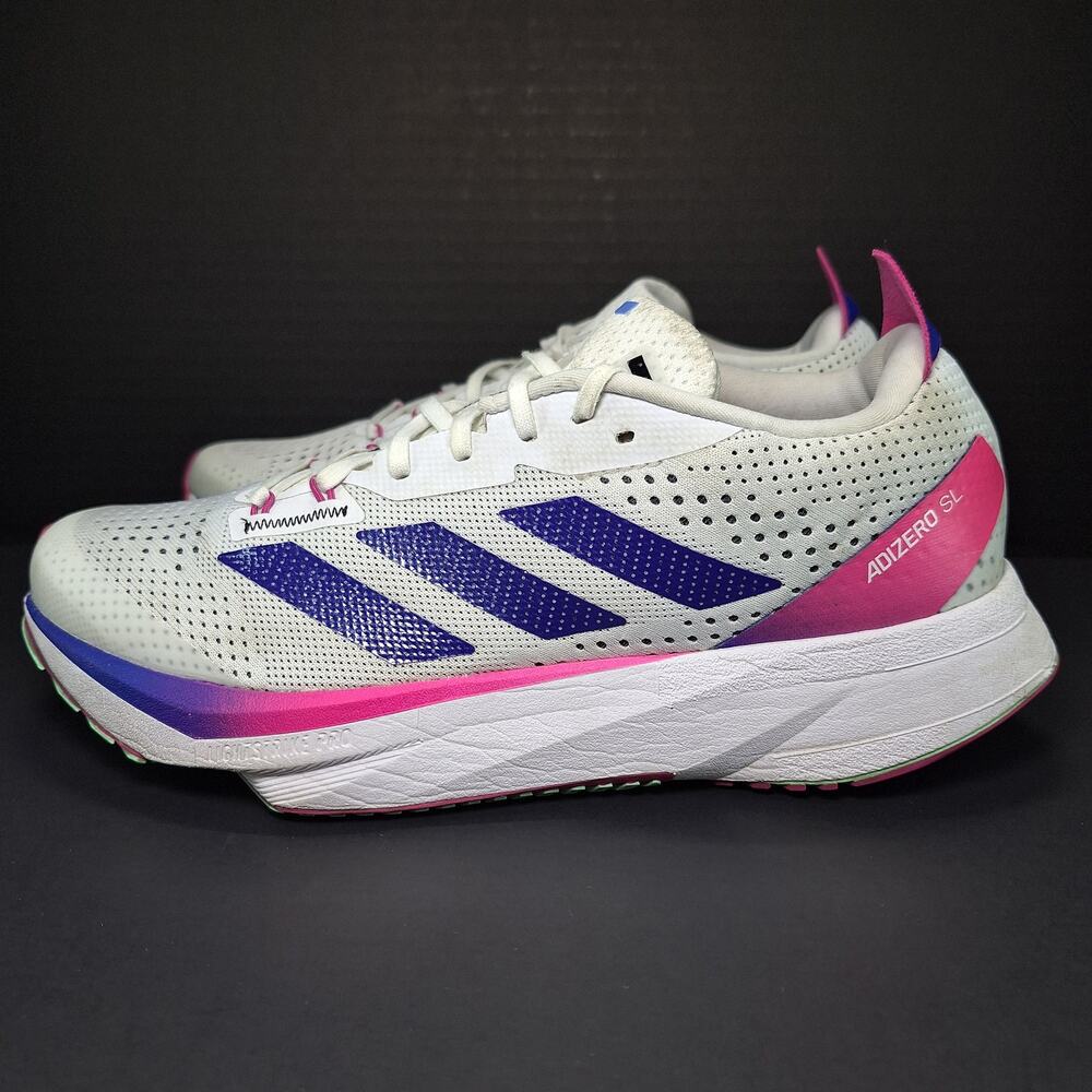 Adidas Adizero SL White Lucid Blue Fuchsia Running Shoes GV9095 Men's Size 7 - Picture 4 of 16